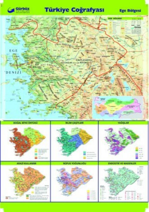 EGE BÖLGELER HARİTASI ürün görseli 1