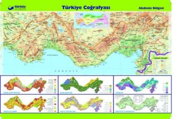 AKDENİZ BÖLGELER HARİTASI ürün görseli 1