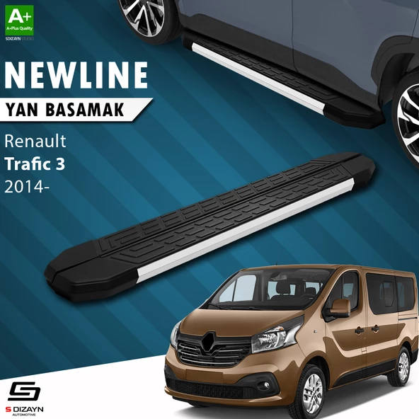 S-Dizayn Renault Trafic 3 Kısa Şase NewLine Aluminyum Yan Basamak 223 Cm 2014-2020 A+ Kalite ürün görseli 1