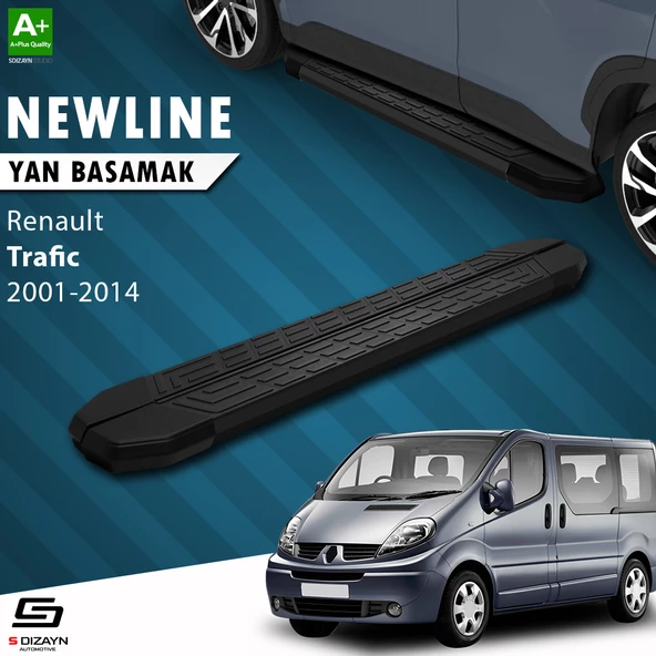 S-Dizayn Renault Trafic 2 Uzun Şase NewLine Siyah Yan Basamak 263 Cm 2001-2014 A+ Kalite ürün görseli 1