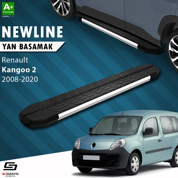 S-Dizayn Renault Kangoo 2 Uzun Şase NewLine Krom Yan Basamak 223 Cm 2008-2020 A+ Kalite ürün görseli 1