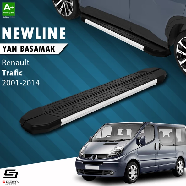 S-Dizayn Renault Trafic 2 Kısa Şase NewLine Aluminyum Yan Basamak 223 Cm 2001-2014 A+ Kalite ürün görseli 1