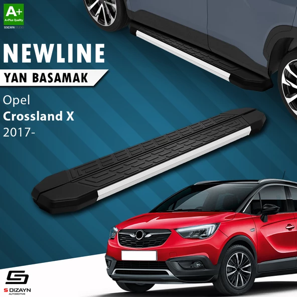 S-Dizayn Opel Crossland X NewLine Aluminyum Yan Basamak 173 Cm 2017 Üzeri A+ Kalite ürün görseli 1