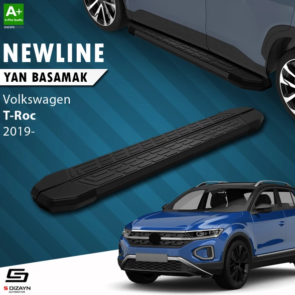 S-Dizayn VW T-Roc NewLine Siyah Yan Basamak 173 Cm 2019 Üzeri A+ Kalite ürün görseli 1
