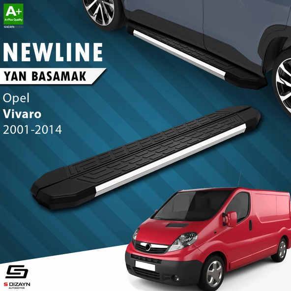 S-Dizayn Opel Vivaro A Kısa Şase NewLine Krom Yan Basamak 223 Cm 2001-2014 A+ Kalite ürün görseli 1