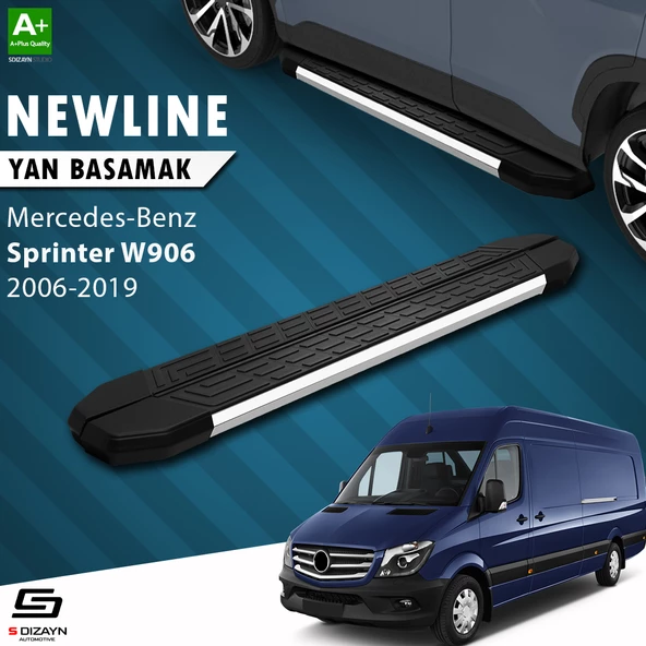 S-Dizayn Sprinter W906 Kısa Şase NewLine Krom Yan Basamak 263 Cm 2006-2019 A+ Kalite ürün görseli 1