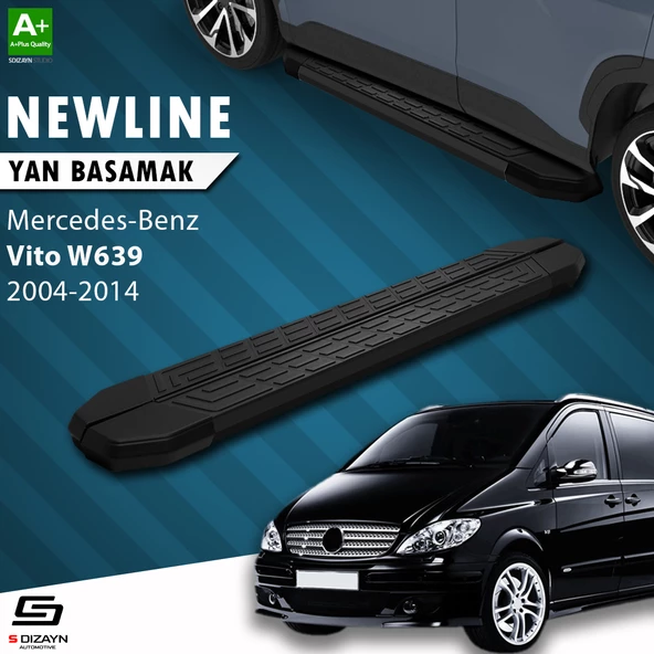 S-Dizayn Vito W639 Uzun Şase NewLine Siyah Yan Basamak 253 Cm 2004-2014 A+ Kalite ürün görseli 1