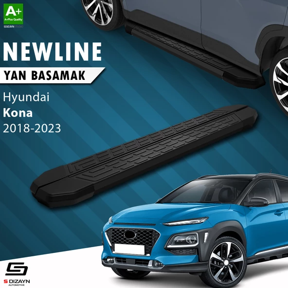 S-Dizayn Hyundai Kona NewLine Siyah Yan Basamak 173 Cm 2018-2023 A+ Kalite ürün görseli 1