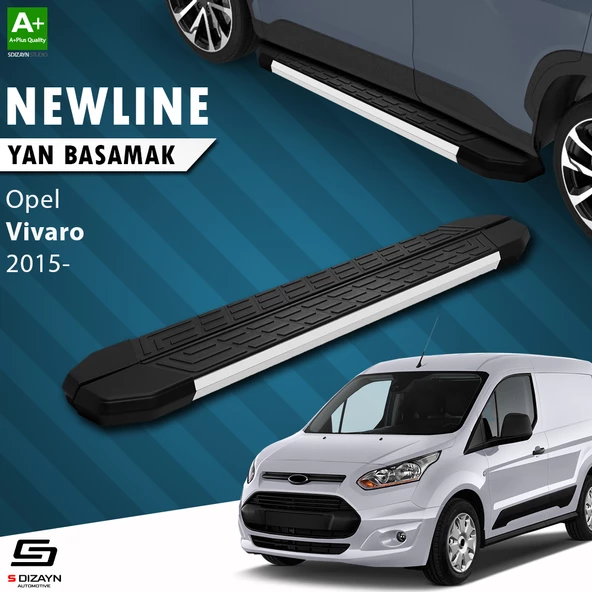 S-Dizayn Opel Vivaro B Uzun Şase NewLine Aluminyum Yan Basamak 263 Cm 2015-2018 A+ Kalite ürün görseli 1