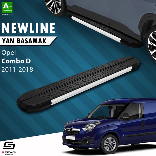 S-Dizayn Opel Combo D Uzun Şase NewLine Aluminyum Yan Basamak 223 Cm 2011-2018 A+ Kalite ürün görseli 1