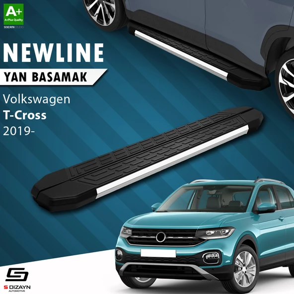 S-Dizayn VW T-Cross NewLine Krom Yan Basamak 173 Cm 2019-2023 A+ Kalite ürün görseli 1