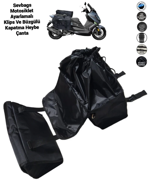 Sevbags Motosiklet Kolon Askı Ayarlamalı, Klipsli Ve Büzgülü Kapama Heybe Çanta ürün görseli 1