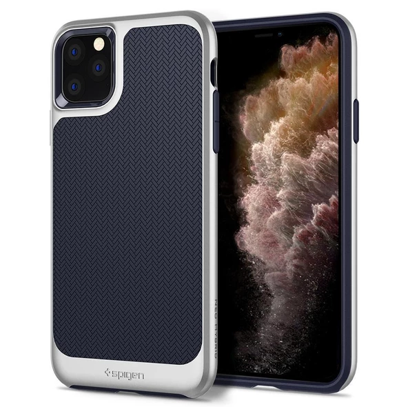 Spigen iPhone 11 Pro ile Uyumlu Kılıf Neo Hybrid Satin Silver ürün görseli 1