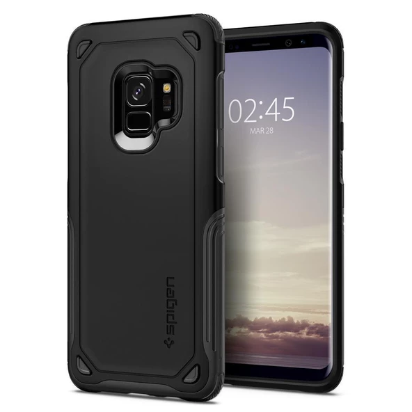 Spigen Galaxy S9 ile Uyumlu Kılıf Hybrid Armor Black ürün görseli 1