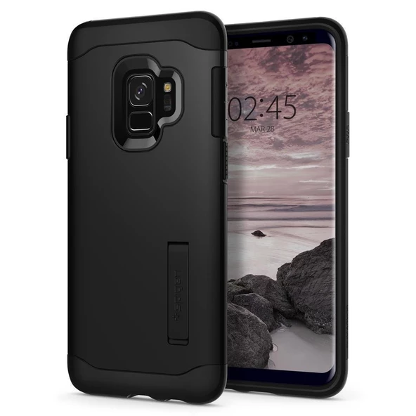 Spigen Galaxy S9 ile Uyumlu Kılıf Slim Armor Black ürün görseli 1