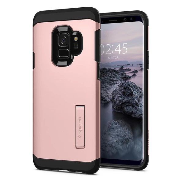 Spigen Galaxy S9 ile Uyumlu Kılıf Tough Armor Rose Gold ürün görseli 1