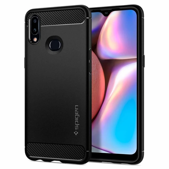 Spigen Galaxy A10s ile Uyumlu Kılıf Rugged Armor Matte Black ürün görseli 1