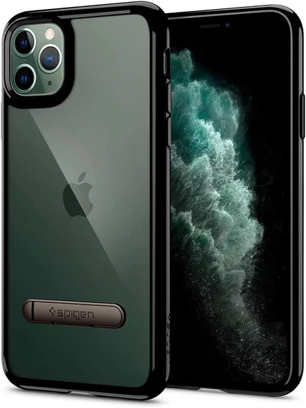Spigen iPhone 11 Pro ile Uyumlu Kılıf Ultra Hybrid S Jet Black ürün görseli 1