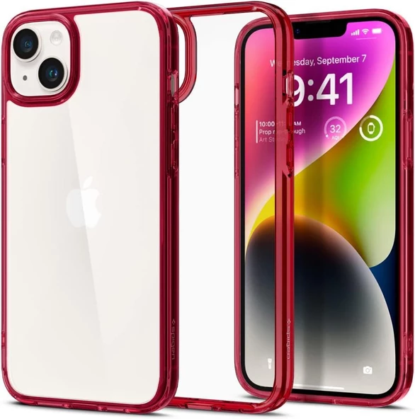 Spigen iPhone 14 Plus ile Uyumlu Kılıf Ultra Hybrid Red Crystal ürün görseli 1