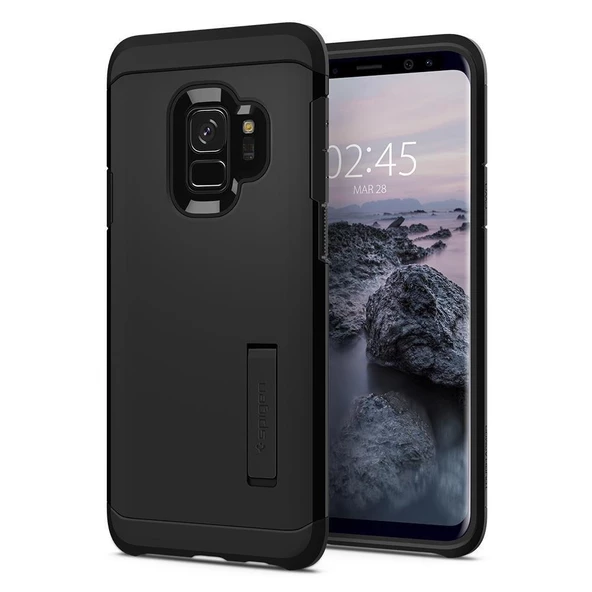 Spigen Galaxy S9 ile Uyumlu Kılıf Tough Armor Black ürün görseli 1