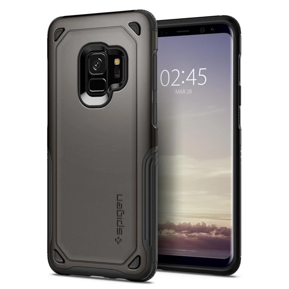 Spigen Galaxy S9 ile Uyumlu Kılıf Hybrid Armor Gunmetal ürün görseli 1