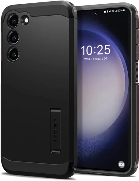 Spigen Galaxy S23 Plus ile Uyumlu Kılıf Tough Armor Black ürün görseli 1