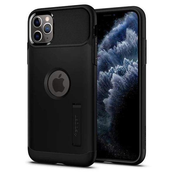 Spigen iPhone 11 Pro ile Uyumlu Kılıf Slim Armor Black ürün görseli 1