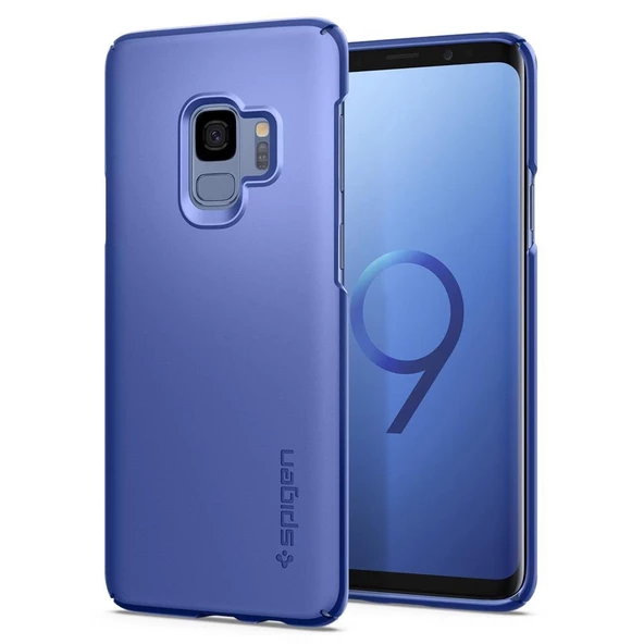 Spigen Galaxy S9 ile Uyumlu Kılıf Thin Fit Blue Coral ürün görseli 1