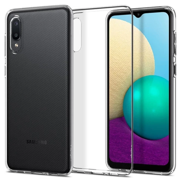 Spigen Galaxy A02 / Galaxy M02 ile Uyumlu Kılıf Liquid Crystal 4 Tarafı Tam Koruma Crystal Clear ürün görseli 1