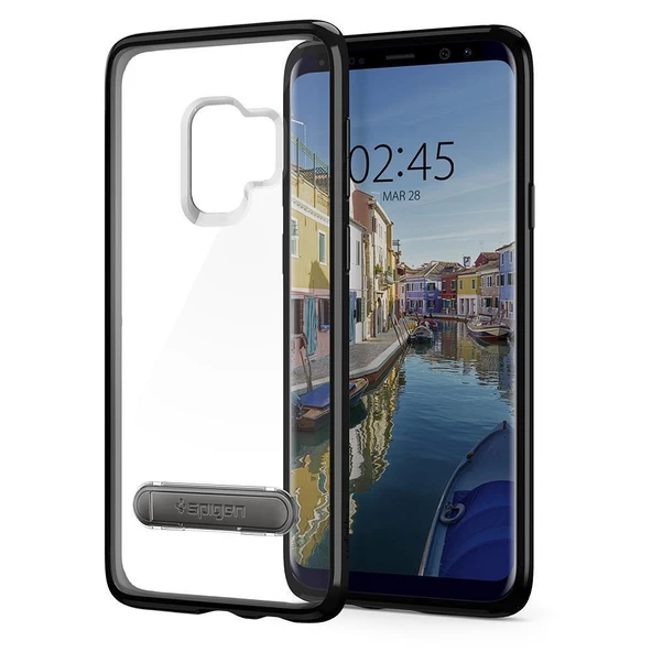 Spigen Galaxy S9 ile Uyumlu Kılıf Ultra Hybrid S Midnight Black ürün görseli 1