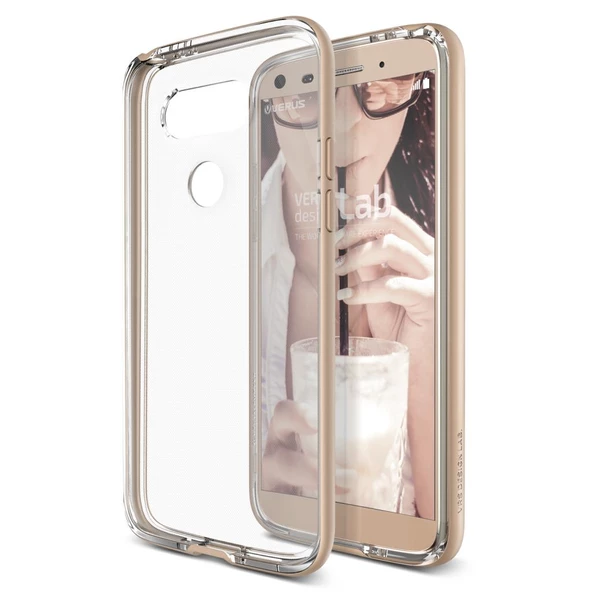 Verus G5 ile Uyumlu Crystal Bumper Kılıf Shine Gold ürün görseli 1
