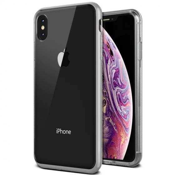 VRS iPhone Xs Max ile Uyumlu Crystal Bumper Kılıf Steel Silver ürün görseli 1