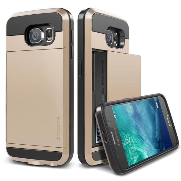 Verus Galaxy S6 ile Uyumlu Case Damda Slide Kılıf Shine Gold ürün görseli 1
