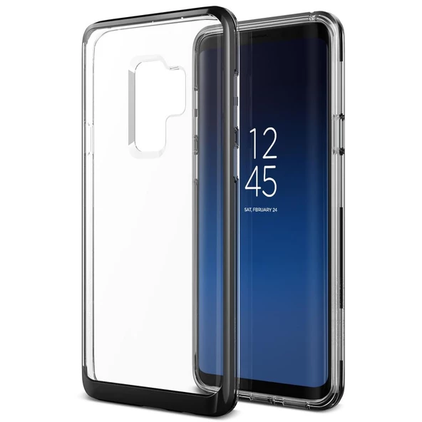 VRS Design Galaxy S9 Plus ile Uyumlu Crystal Bumper Kılıf Metallic Black ürün görseli 1