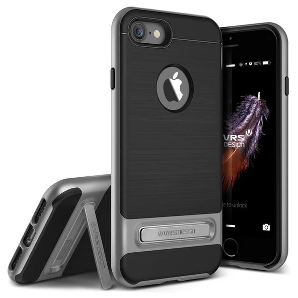 VRSDESIGN iPhone 7 ile Uyumlu High Pro Shield Series Kılıf Steel Silver ürün görseli 1