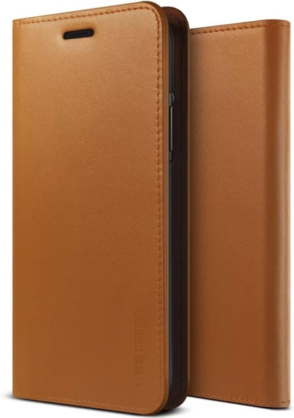 VRS Design İPhone X ile Uyumlu Genuine Leather Kılıf Brown ürün görseli 1