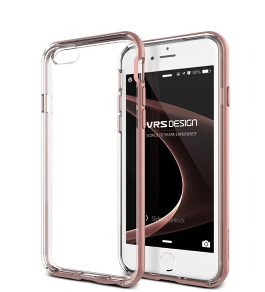Verus iPhone 6 Plus/6S Plus ile Uyumlu New Crystal Bumper Kılıf Rose Gold ürün görseli 1