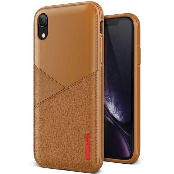 VRS iPhone XR ile Uyumlu Leather Fit Label Kılıf Brown ürün görseli 1