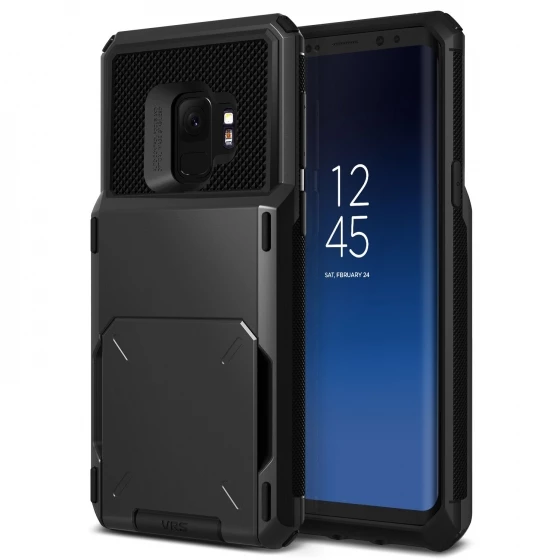 VRS Design Galaxy S9 ile Uyumlu Damda Folder Kılıf Metallic Black ürün görseli 1