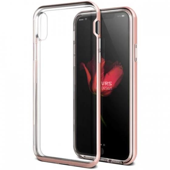 VRS Design iPhone X ile Uyumlu Crystal Bumper Kılıf Rose Gold ürün görseli 1