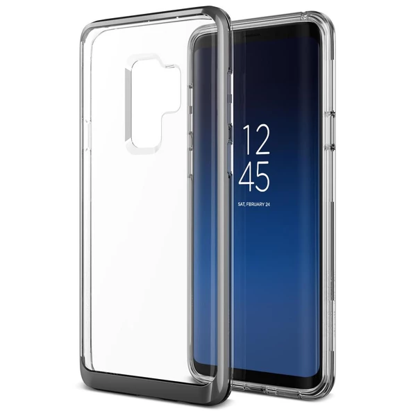 VRS Design Galaxy S9 Plus ile Uyumlu Crystal Bumper Kılıf Steel Silver ürün görseli 1