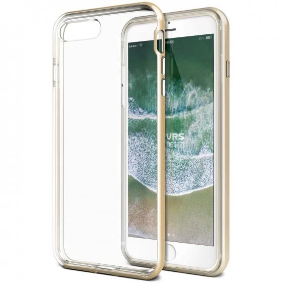 VRS Design iPhone 8 Plus / 7 Plus ile Uyumlu New Crystal Bumper Kılıf Shine Gold ürün görseli 1