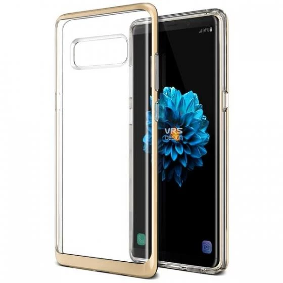 VRS Galaxy Note 8 ile Uyumlu Crystal Bumper Kılıf Shine Gold ürün görseli 1