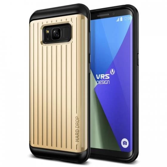 VRS Galaxy S8 Plus ile Uyumlu Waved Hard Drop Series Kılıf Shine Gold ürün görseli 1