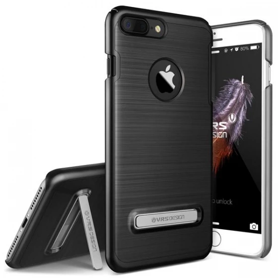VRS iPhone 7 Plus ile Uyumlu Simpli Lite Kılıf Titanium Black ürün görseli 1