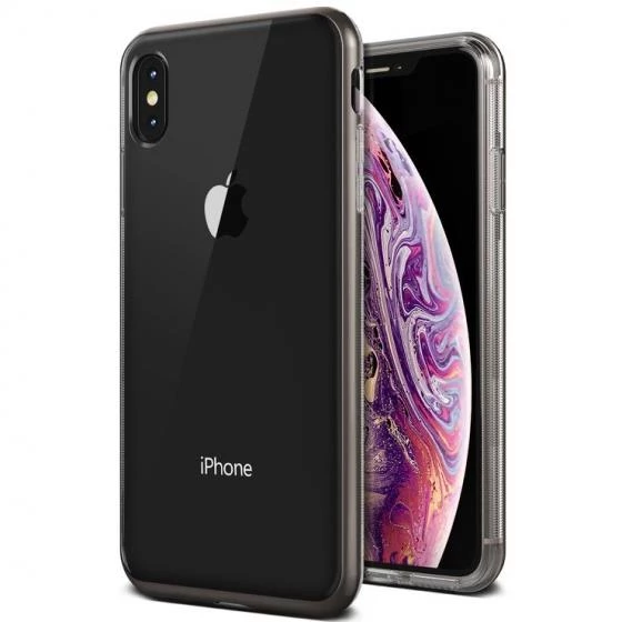 VRS iPhone Xs Max ile Uyumlu Crystal Bumper Kılıf Metallic Black ürün görseli 1