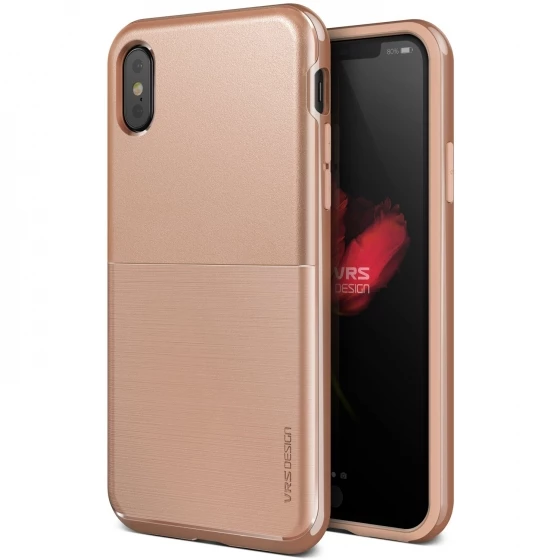 VRS iPhone X ile Uyumlu High Pro Shield Kılıf Blush Gold ürün görseli 1