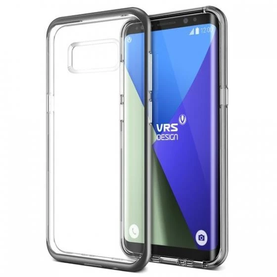 Verus Galaxy S8 ile Uyumlu Crystal Bumper Kılıf Dark Silver ürün görseli 1