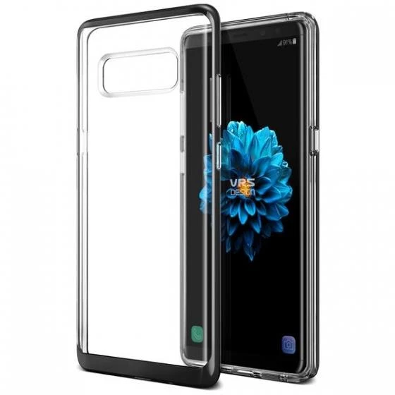 VRS Galaxy Note 8 ile Uyumlu Crystal Bumper Kılıf Metallic Black ürün görseli 1
