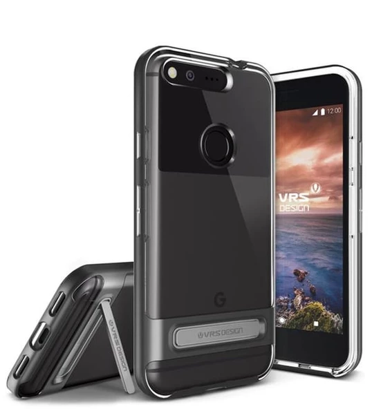 VRS Design Pixel XL ile Uyumlu ile Uyumlu Crystal Bumper Kılıf Dark Silver ürün görseli 1